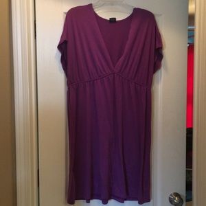 Purple V-neck dress